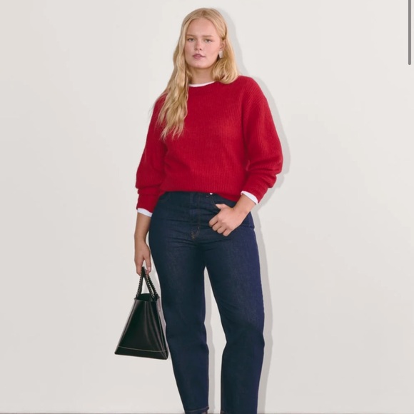 Everlane The Cocoon Crew Neck Sweater, Berry Red, size small, like new! - Picture 3 of 8